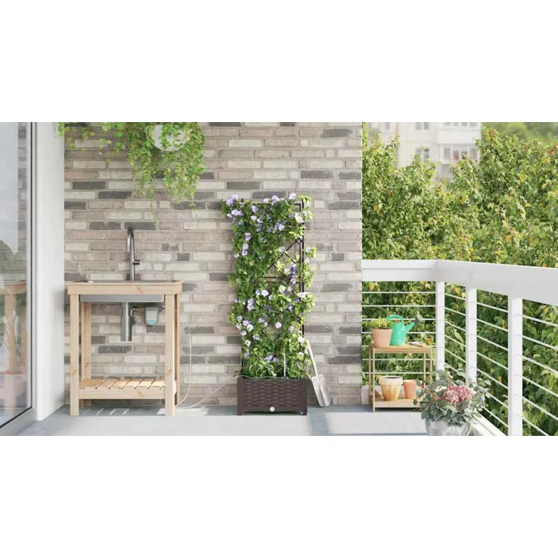 Sodo vazonas Ruda 40 x 40 x 126 cm Plastmasė