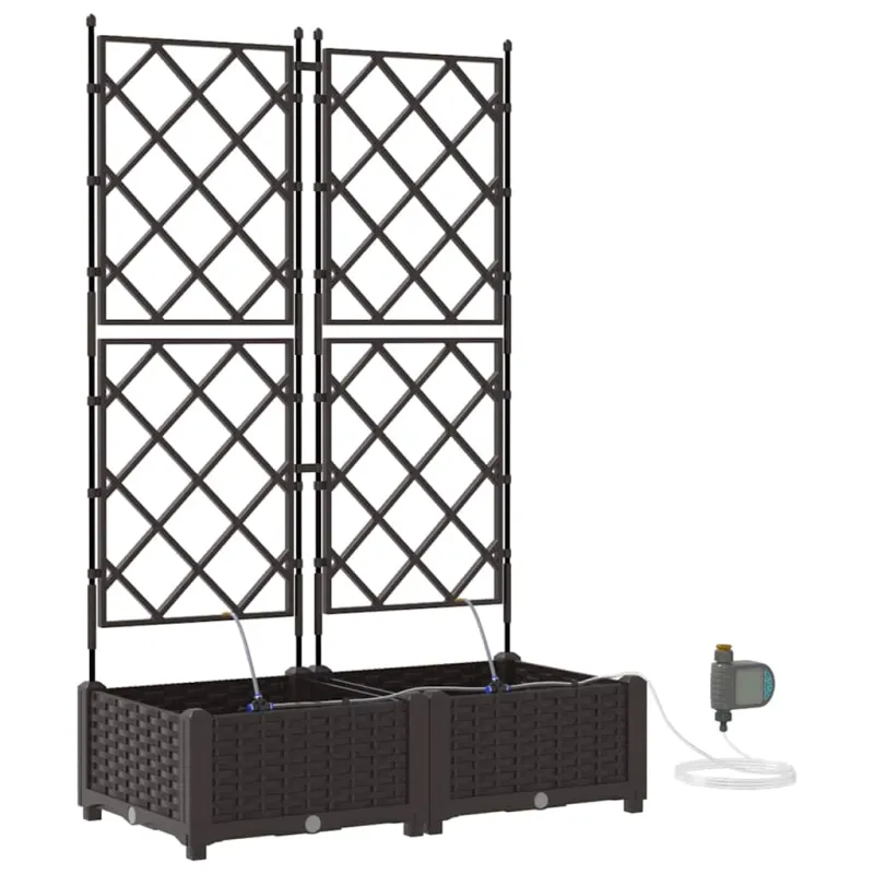 Sodo vazonas 2 pcs Ruda 80 x 40 x 126 cm Plastmasė