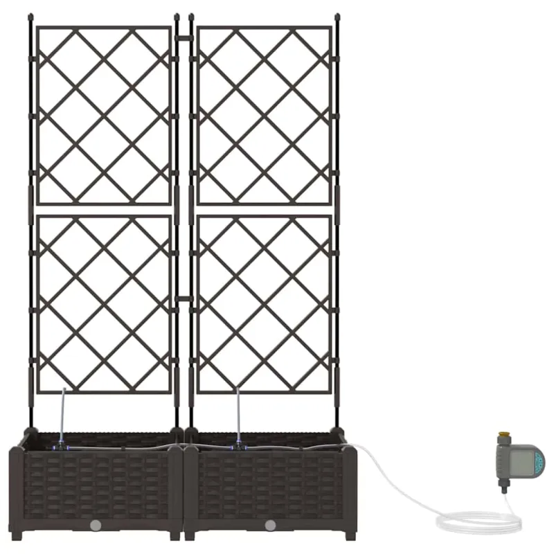 Sodo vazonas 2 pcs Ruda 80 x 40 x 126 cm Plastmasė