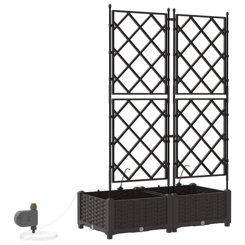 Sodo vazonas 2 pcs Ruda 80 x 40 x 126 cm Plastmasė
