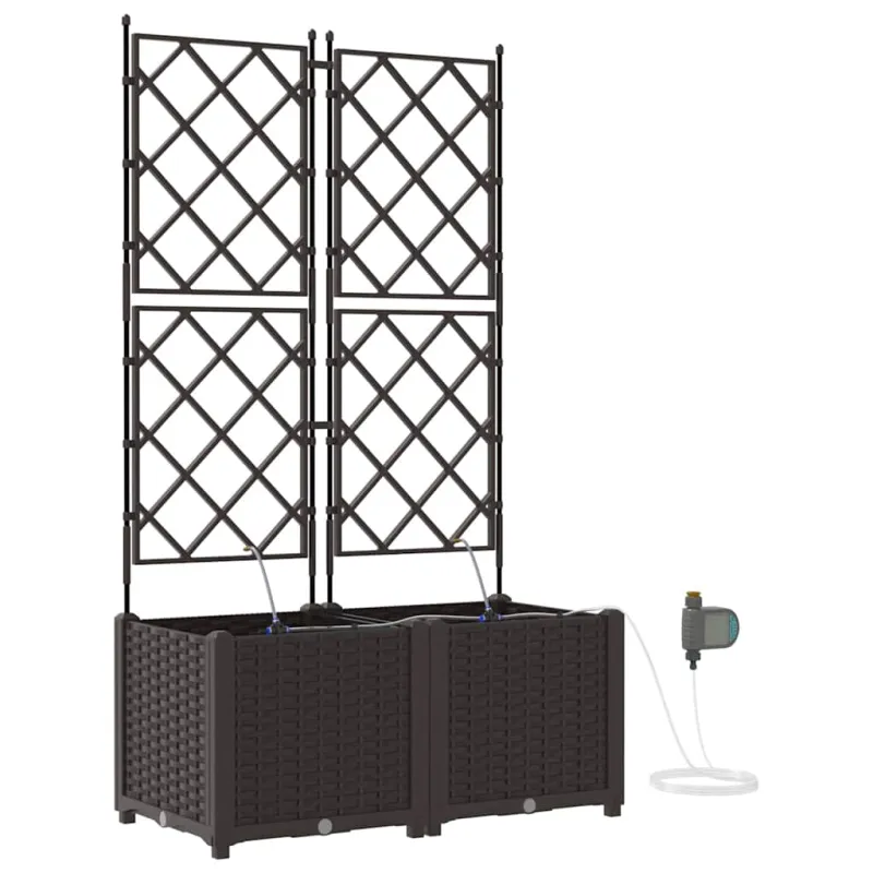 Sodo vazonas 2 pcs Ruda 80 x 40 x 142 cm Plastmasė