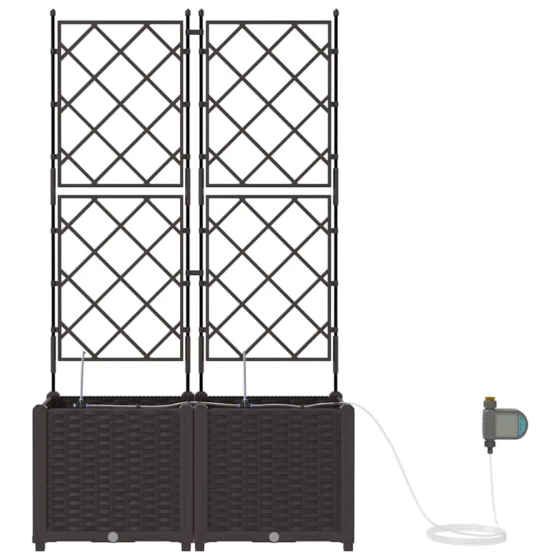 Sodo vazonas 2 pcs Ruda 80 x 40 x 142 cm Plastmasė