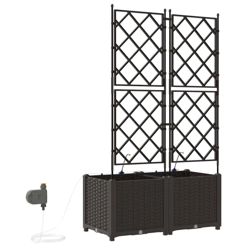 Sodo vazonas 2 pcs Ruda 80 x 40 x 142 cm Plastmasė