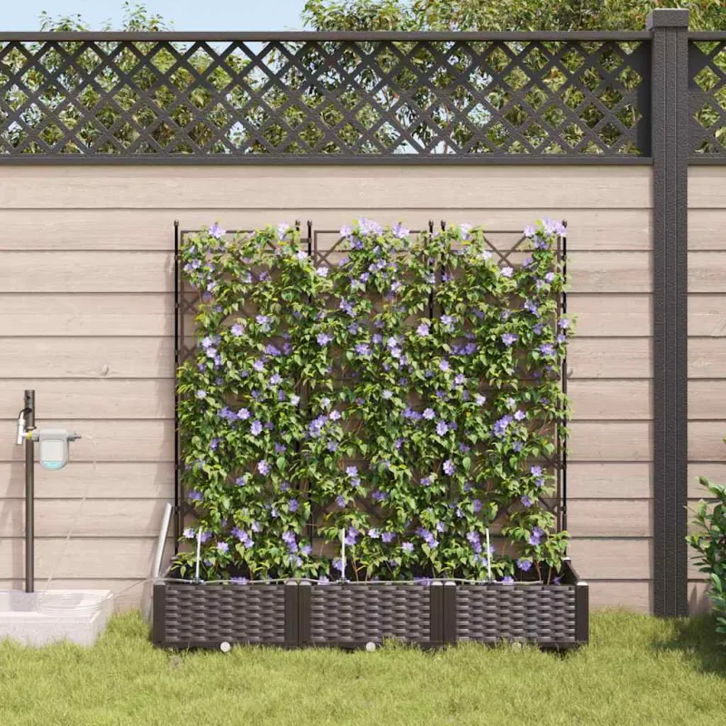 Sodo vazonas 3 pcs Ruda 120 x 40 x 126 cm Plastmasė
