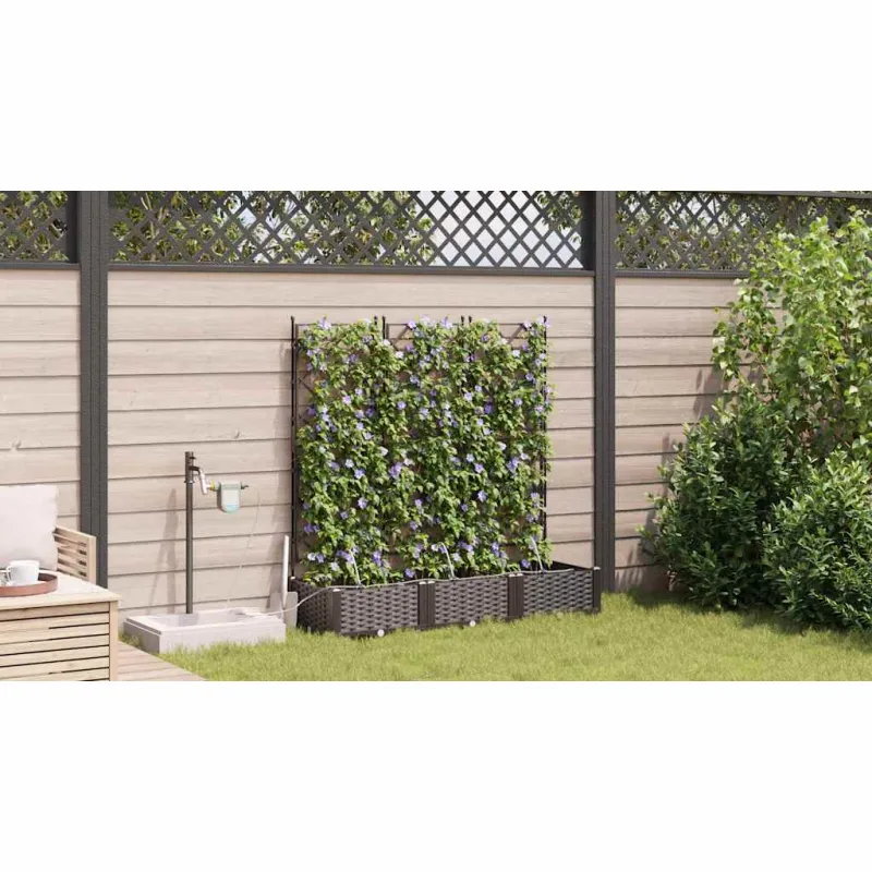Sodo vazonas 3 pcs Ruda 120 x 40 x 126 cm Plastmasė