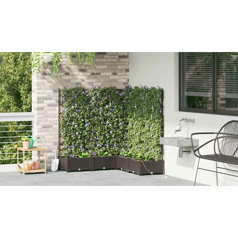 Sodo vazonas 5 pcs Ruda 120 x 120 x 126 cm Plastmasė