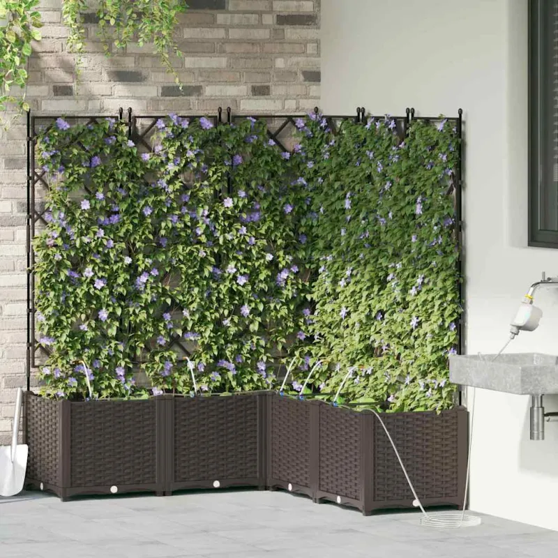 Sodo vazonas 5 pcs Ruda 120 x 120 x 142 cm Plastmasė