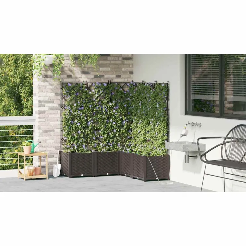 Sodo vazonas 5 pcs Ruda 120 x 120 x 142 cm Plastmasė