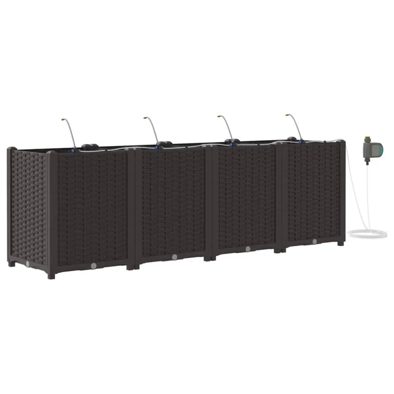 Sodo vazonas 4 pcs Ruda 160 x 40 x 52 cm Plastmasė