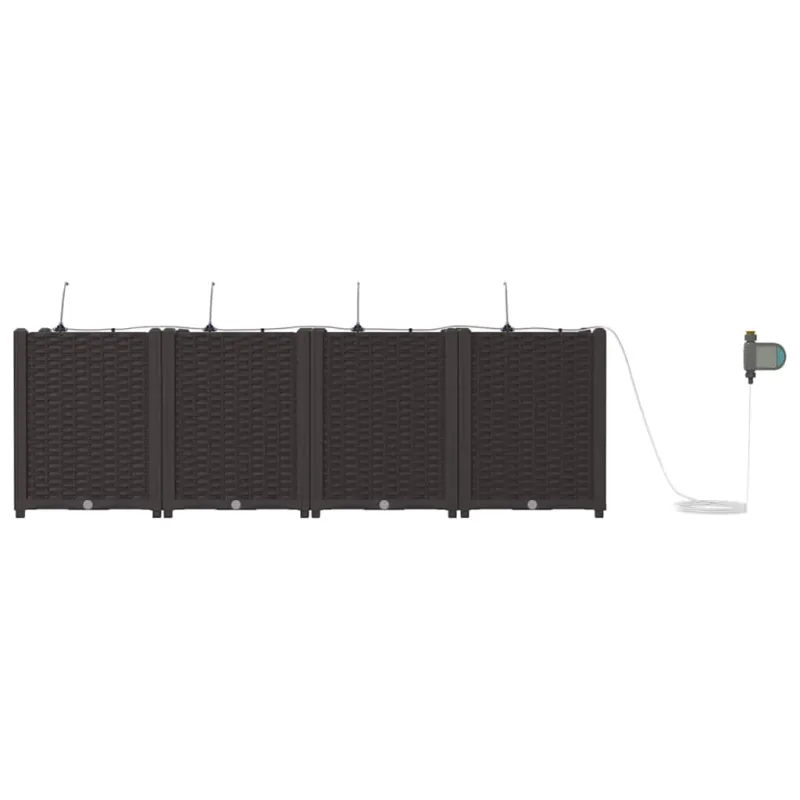 Sodo vazonas 4 pcs Ruda 160 x 40 x 52 cm Plastmasė