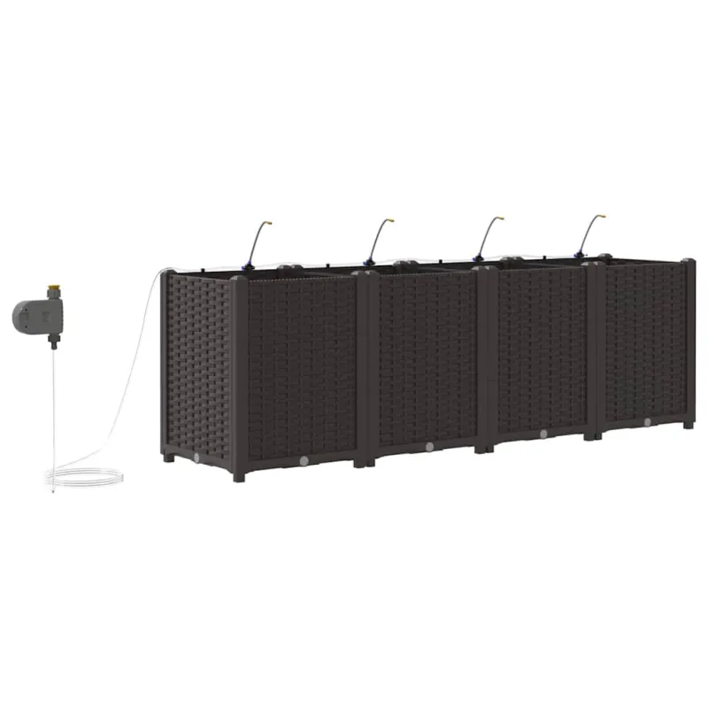 Sodo vazonas 4 pcs Ruda 160 x 40 x 52 cm Plastmasė