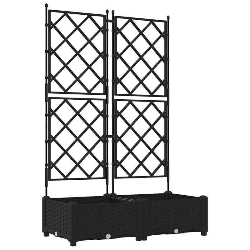 Sodo vazonas 2 pcs Juodas 80 x 40 x 125,5 cm Plastmasė