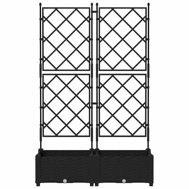 Sodo vazonas 2 pcs Juodas 80 x 40 x 125,5 cm Plastmasė