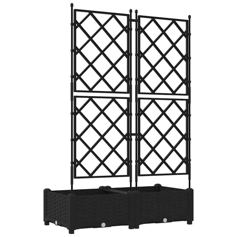 Sodo vazonas 2 pcs Juodas 80 x 40 x 125,5 cm Plastmasė