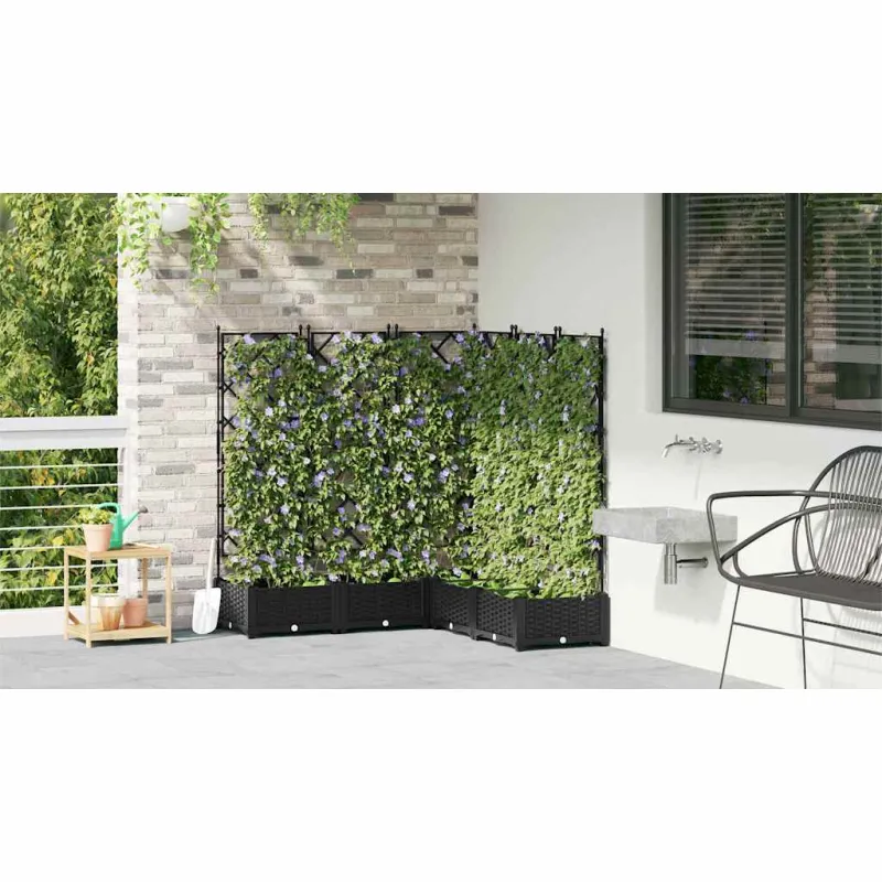 Sodo vazonas 5 pcs Juodas 120 x 120 x 125,5 cm Plastmasė