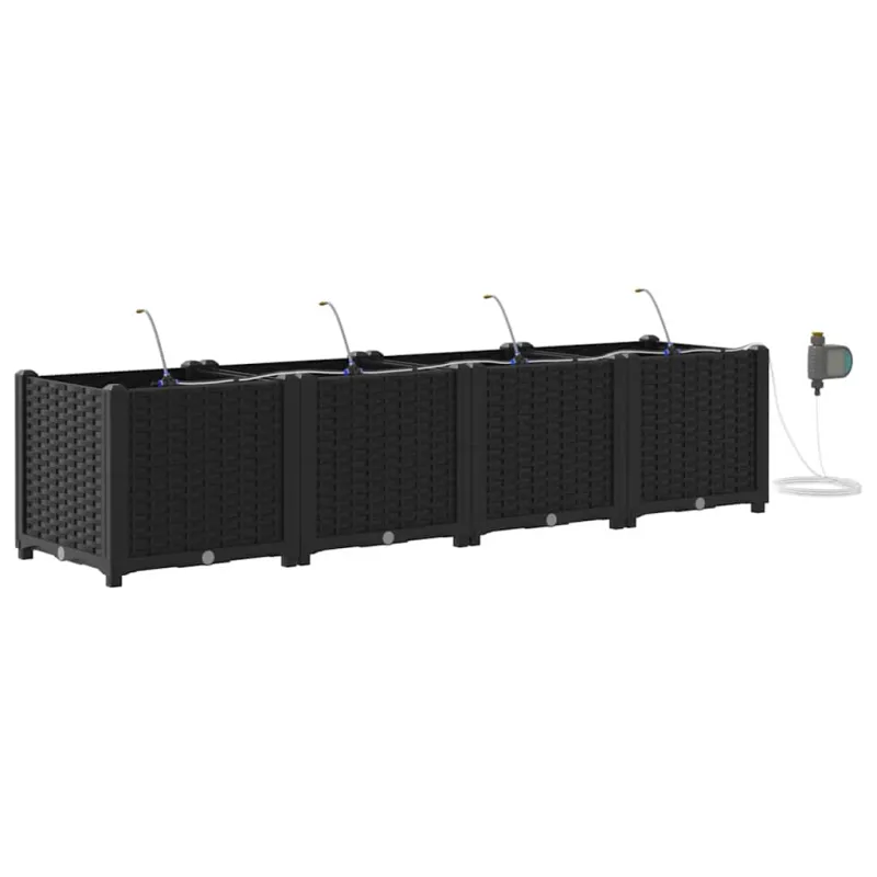 Sodo vazonas 4 pcs Juodas 160 x 40 x 37,5 cm Plastmasė
