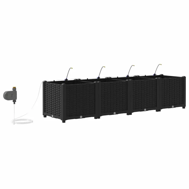 Sodo vazonas 4 pcs Juodas 160 x 40 x 37,5 cm Plastmasė