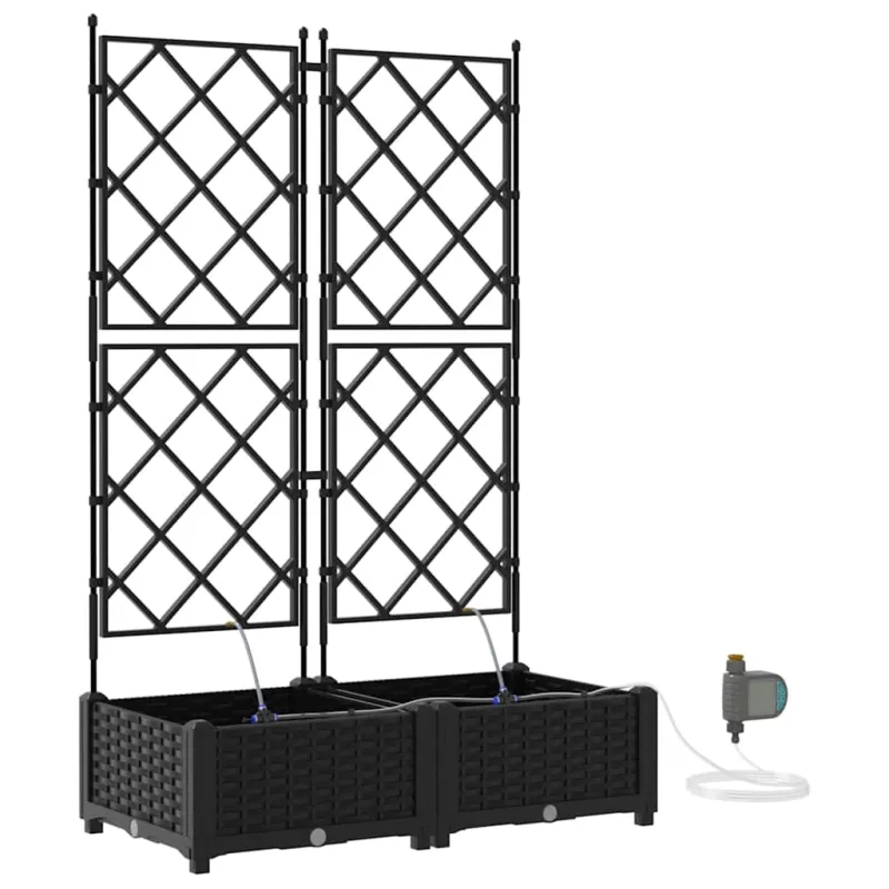 Sodo vazonas 2 pcs Juodas 80 x 40 x 126 cm Plastmasė