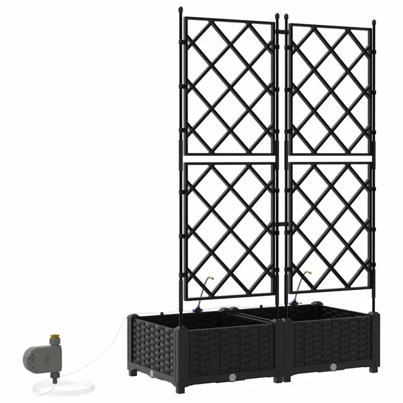 Sodo vazonas 2 pcs Juodas 80 x 40 x 126 cm Plastmasė
