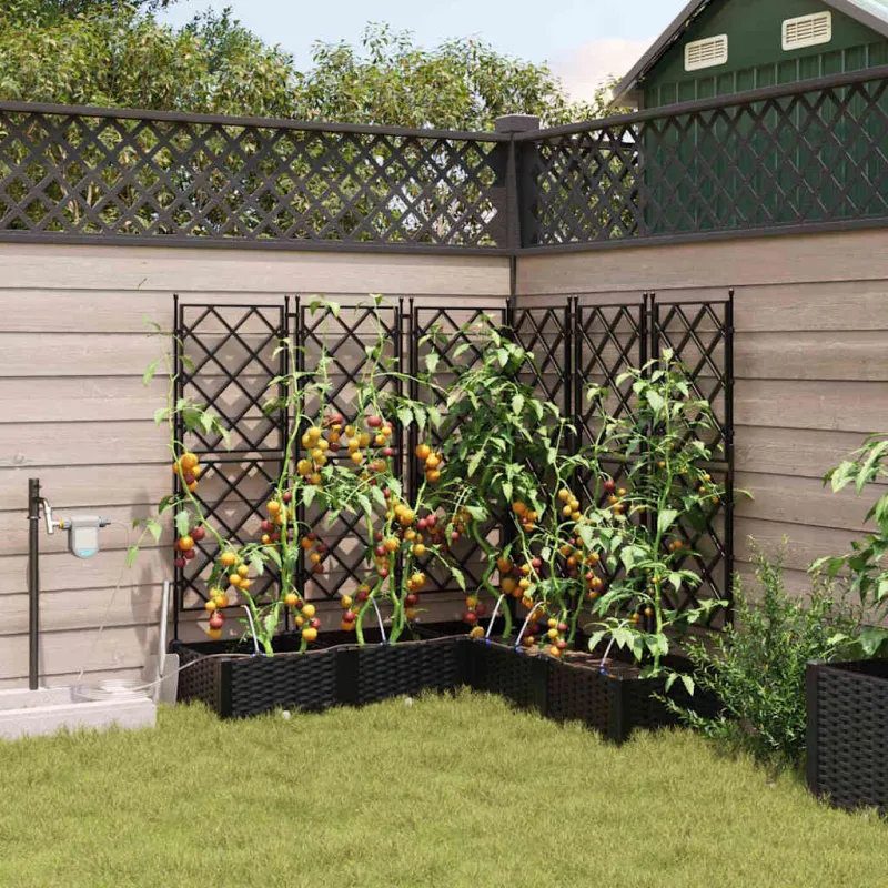 Sodo vazonas 5 pcs Juodas 120 x 120 x 126 cm Plastmasė
