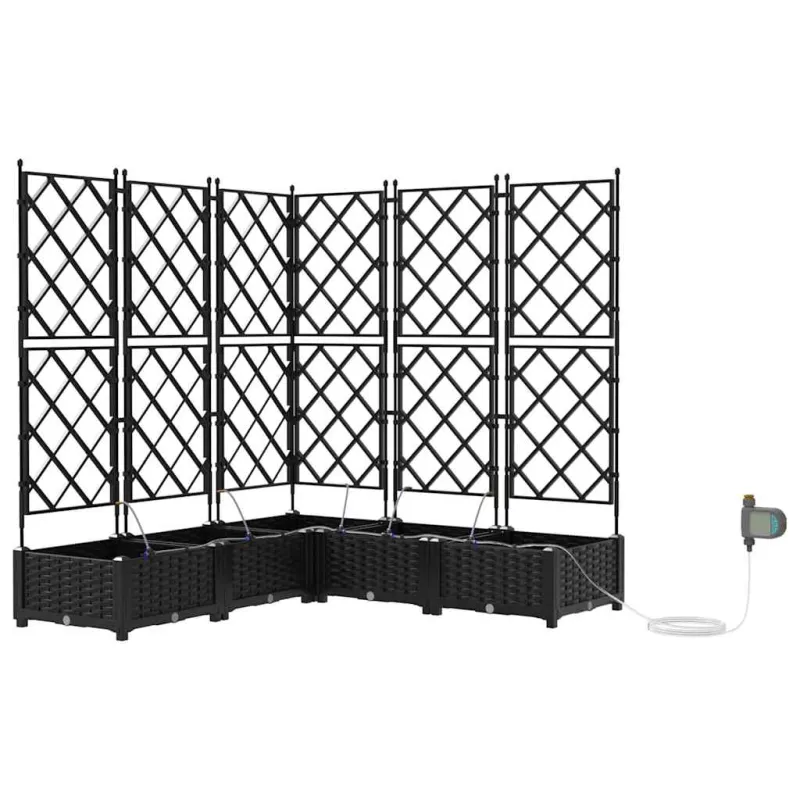 Sodo vazonas 5 pcs Juodas 120 x 120 x 126 cm Plastmasė