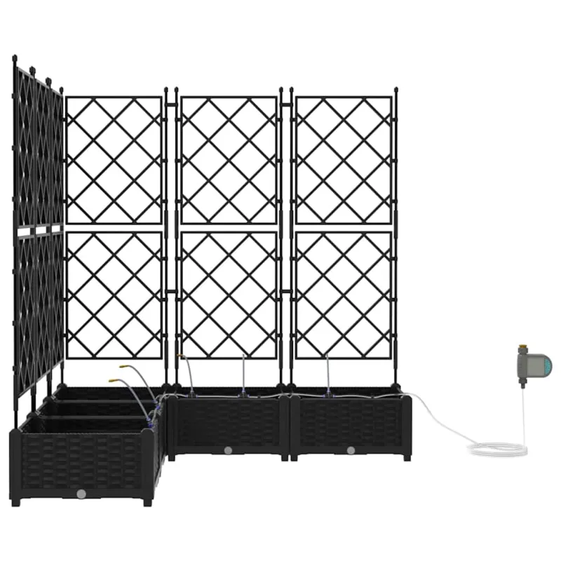 Sodo vazonas 5 pcs Juodas 120 x 120 x 126 cm Plastmasė