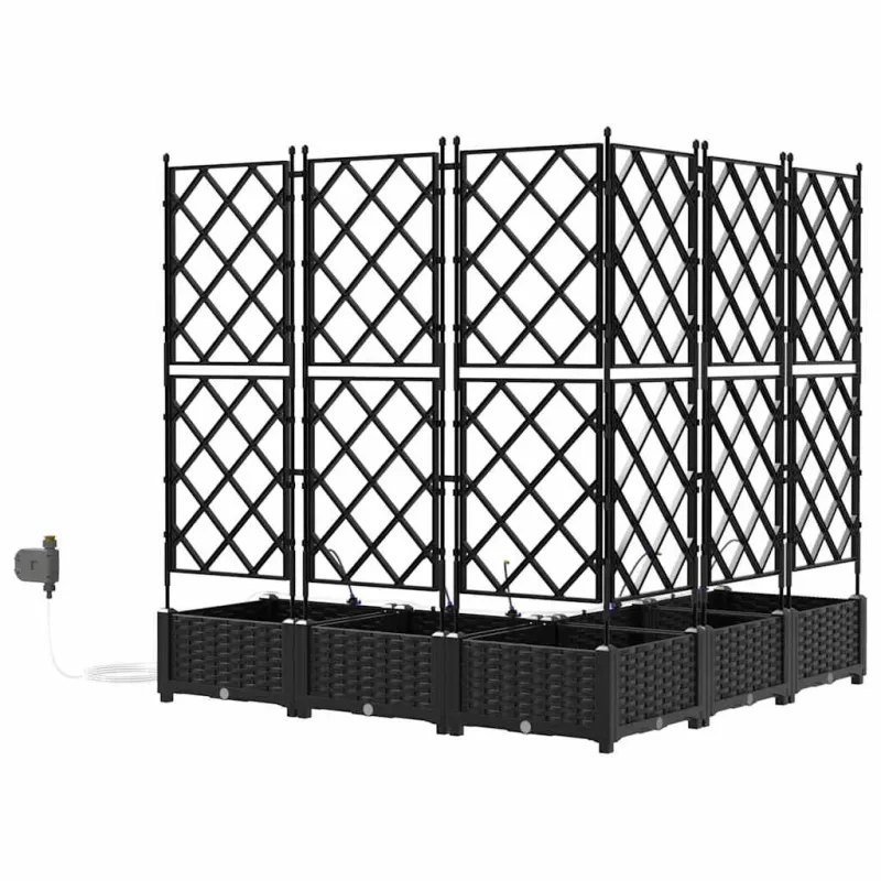 Sodo vazonas 5 pcs Juodas 120 x 120 x 126 cm Plastmasė