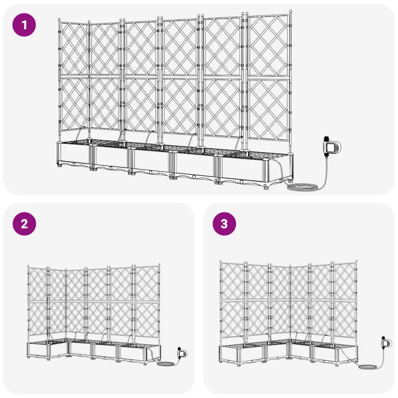 Sodo vazonas 5 pcs Juodas 120 x 120 x 126 cm Plastmasė