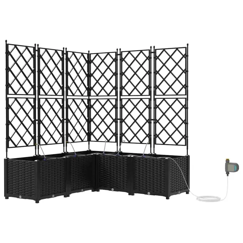 Sodo vazonas 5 pcs Juodas 120 x 120 x 142 cm Plastmasė