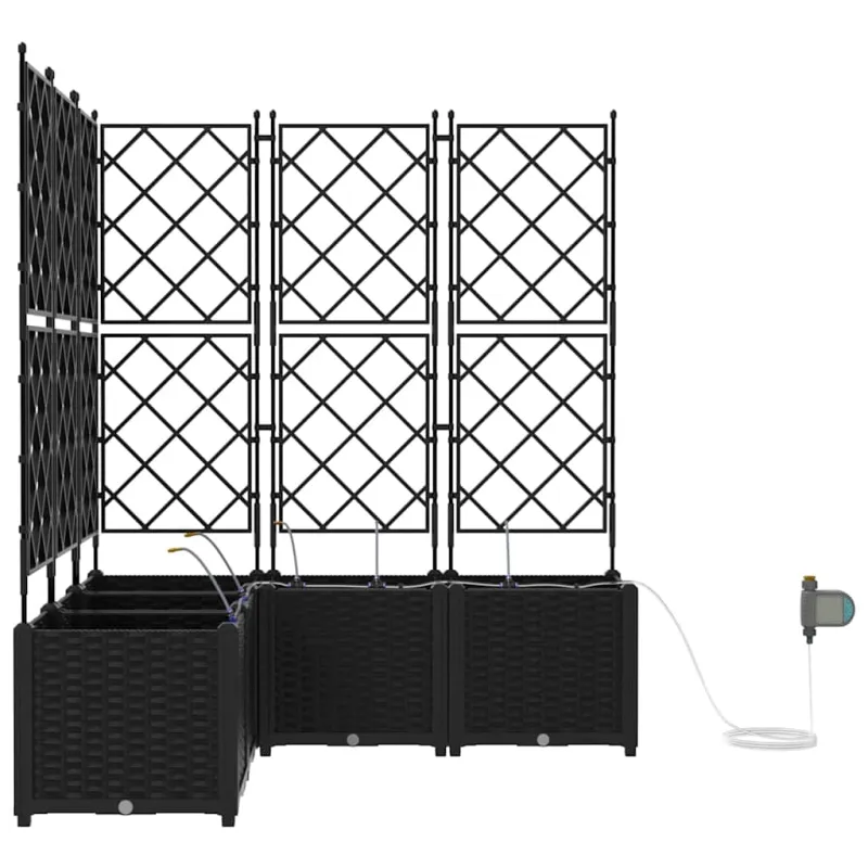 Sodo vazonas 5 pcs Juodas 120 x 120 x 142 cm Plastmasė