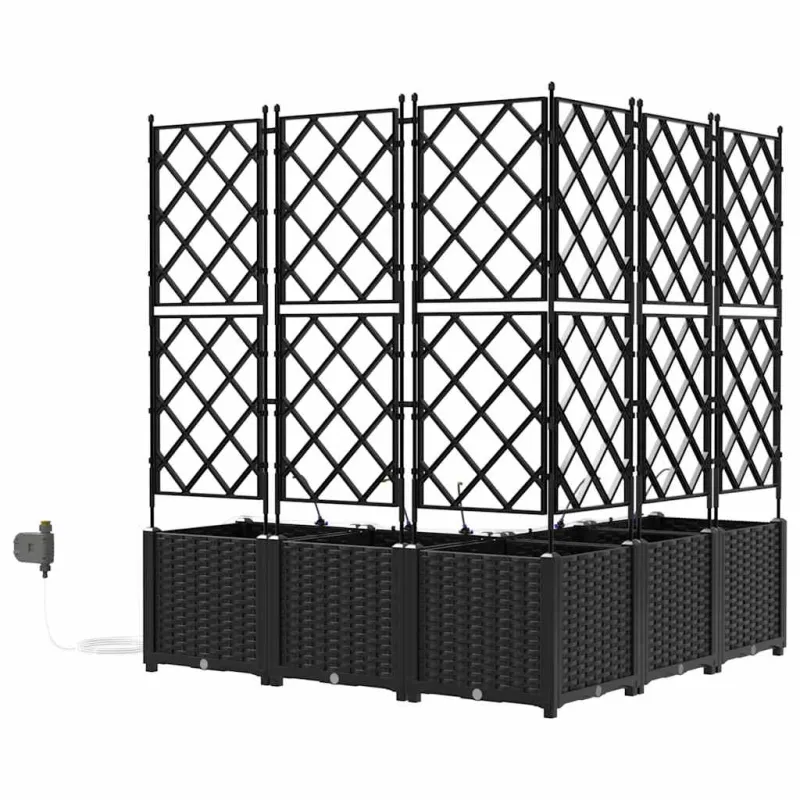 Sodo vazonas 5 pcs Juodas 120 x 120 x 142 cm Plastmasė