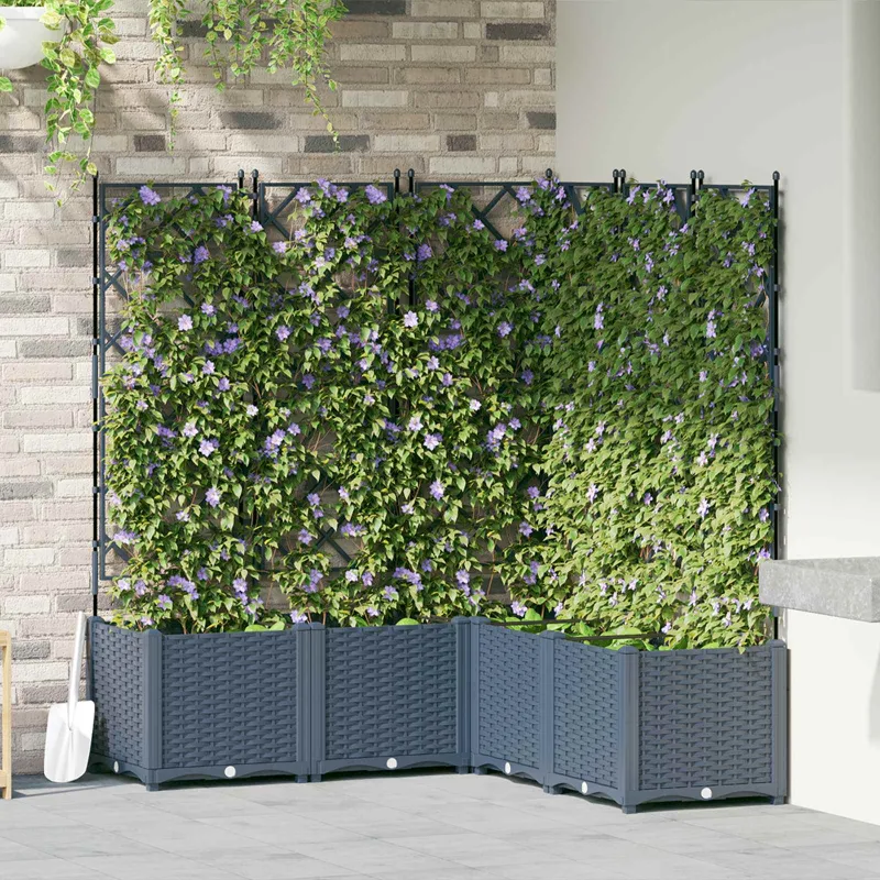 Sodo vazonas 5 pcs Pilka 120 x 120 x 143 cm Plastmasė