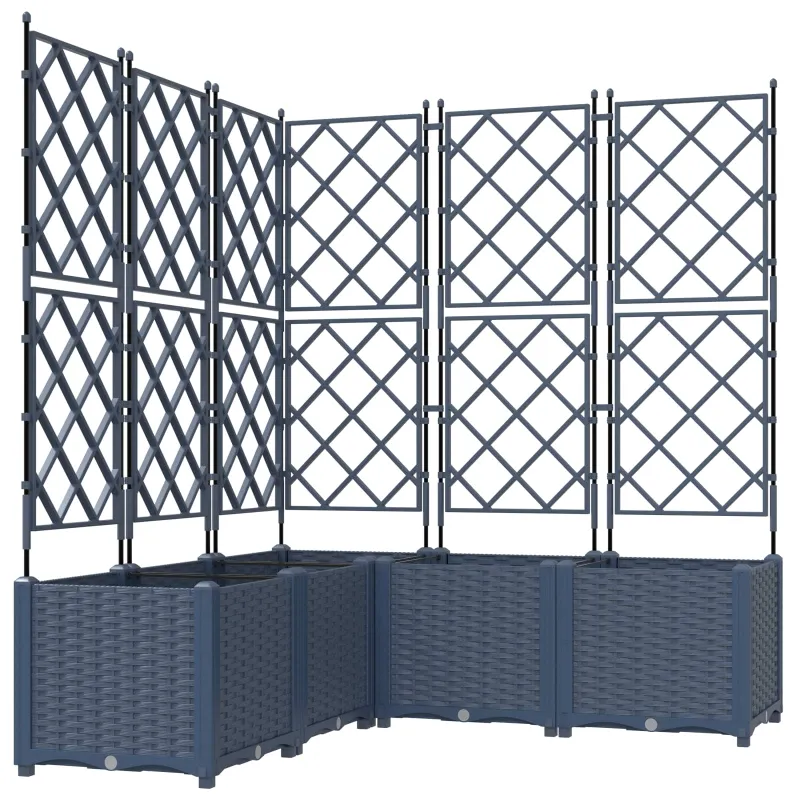 Sodo vazonas 5 pcs Pilka 120 x 120 x 143 cm Plastmasė