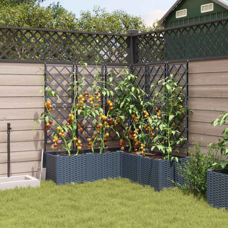 Sodo vazonas 5 pcs Pilka 120 x 120 x 143 cm Plastmasė