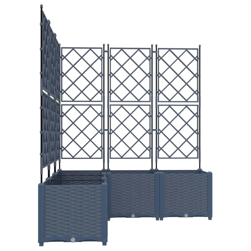 Sodo vazonas 5 pcs Pilka 120 x 120 x 143 cm Plastmasė