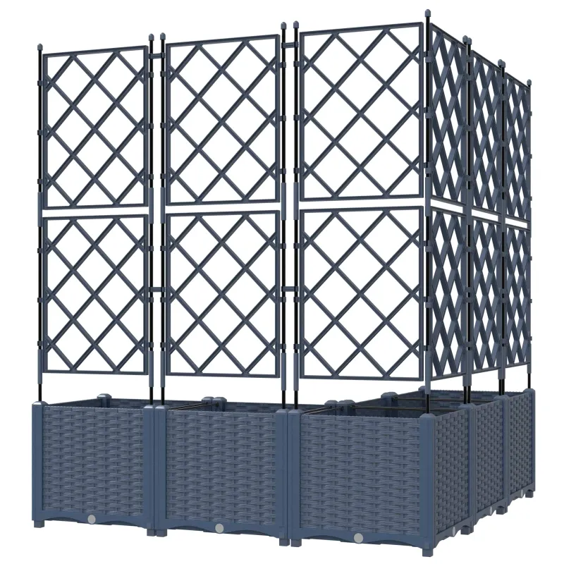 Sodo vazonas 5 pcs Pilka 120 x 120 x 143 cm Plastmasė