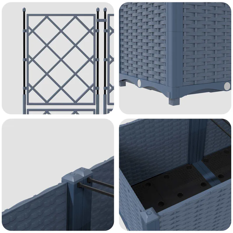 Sodo vazonas 5 pcs Pilka 120 x 120 x 143 cm Plastmasė