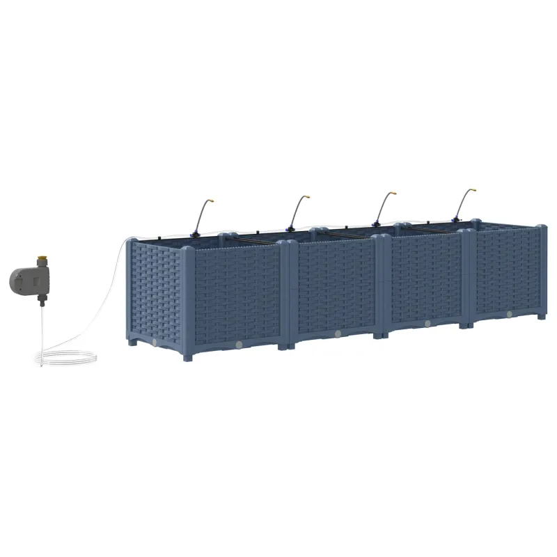 Sodo vazonas 4 pcs Pilka 160 x 40 x 37,5 cm Plastmasė