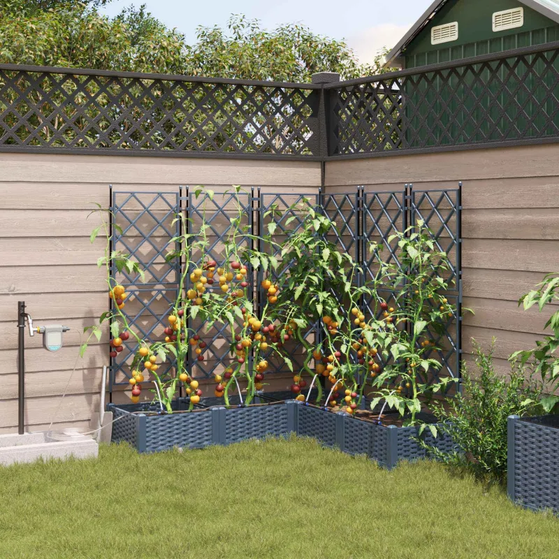 Sodo vazonas 5 pcs Pilka 120 x 120 x 126 cm Plastmasė