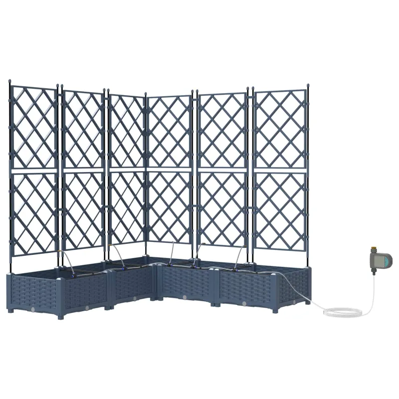 Sodo vazonas 5 pcs Pilka 120 x 120 x 126 cm Plastmasė