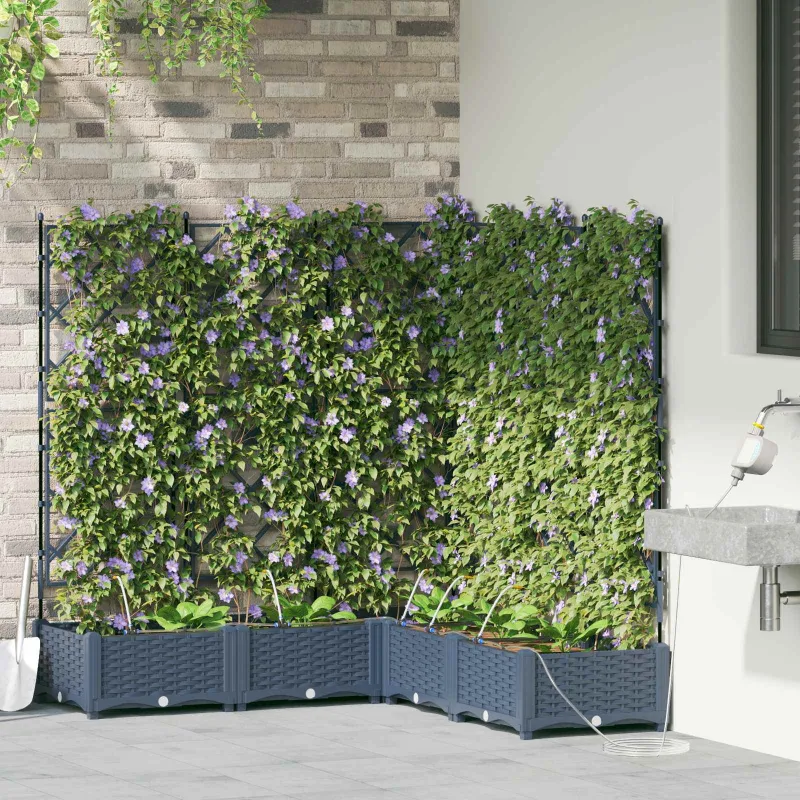 Sodo vazonas 5 pcs Pilka 120 x 120 x 126 cm Plastmasė