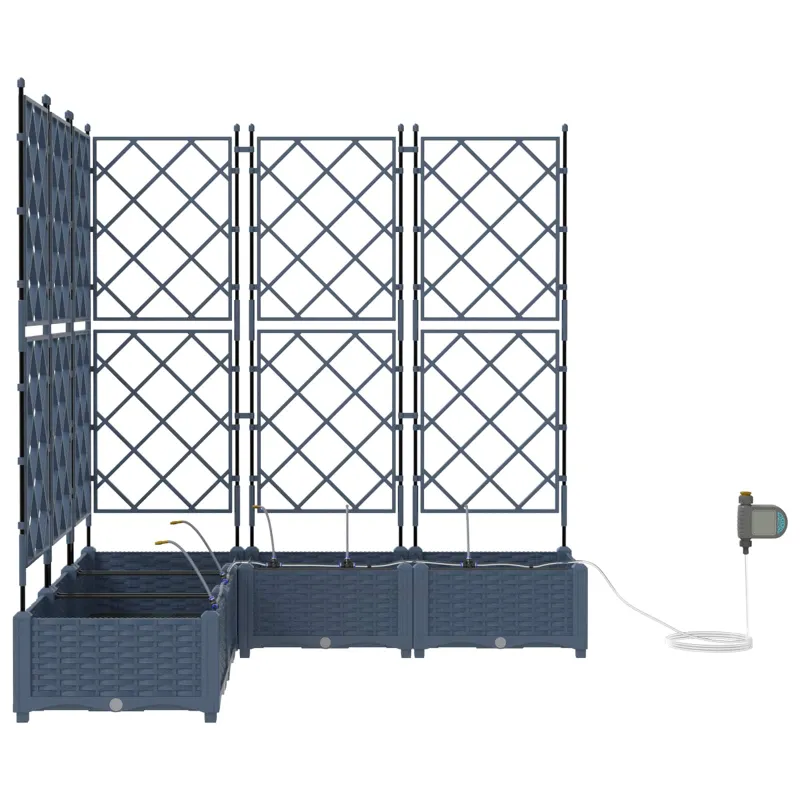 Sodo vazonas 5 pcs Pilka 120 x 120 x 126 cm Plastmasė
