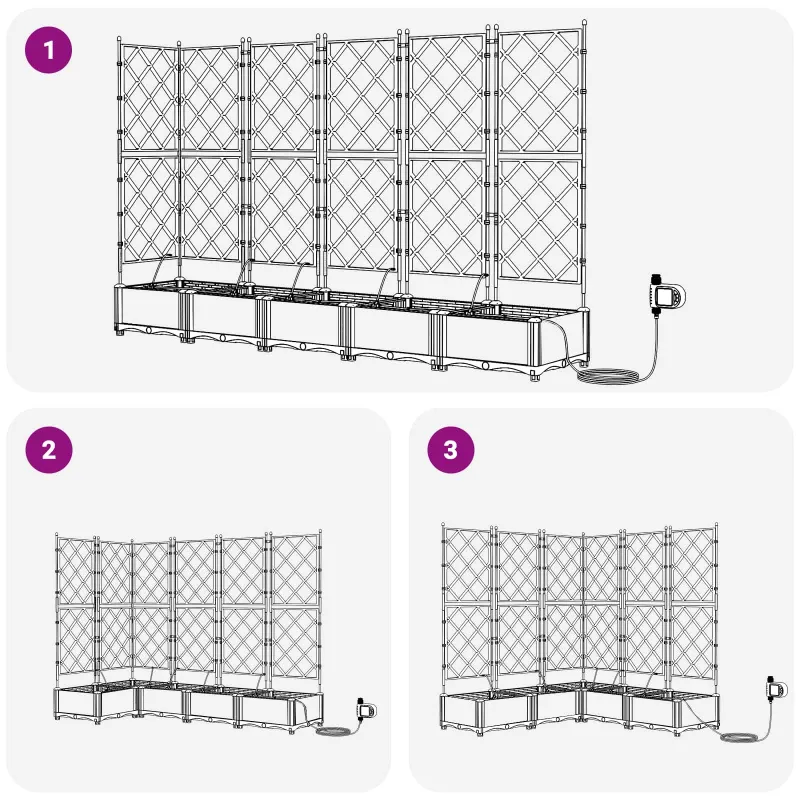 Sodo vazonas 5 pcs Pilka 120 x 120 x 126 cm Plastmasė