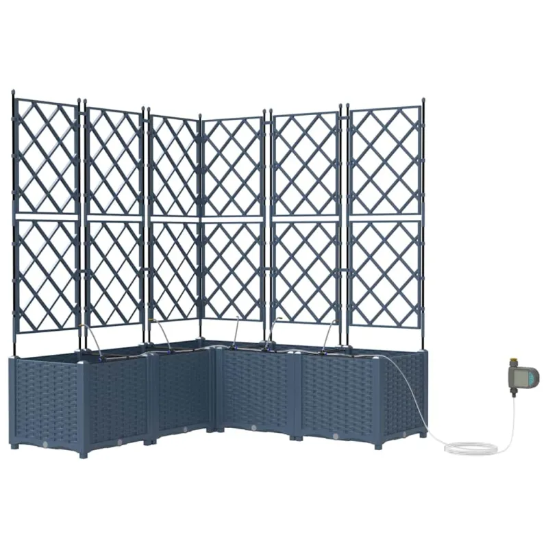 Sodo vazonas 5 pcs Pilka 120 x 120 x 142 cm Plastmasė