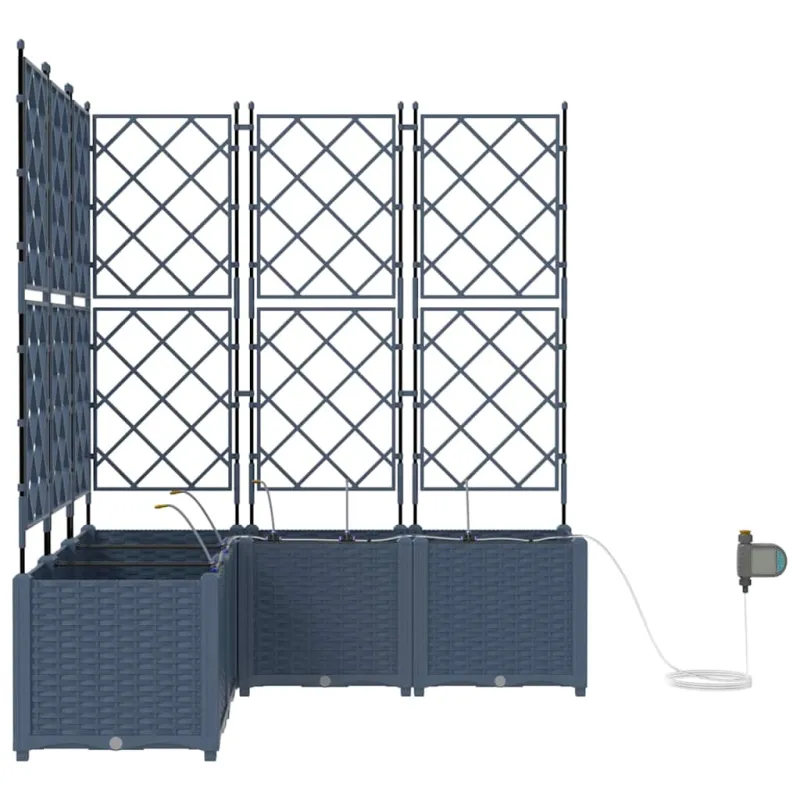 Sodo vazonas 5 pcs Pilka 120 x 120 x 142 cm Plastmasė
