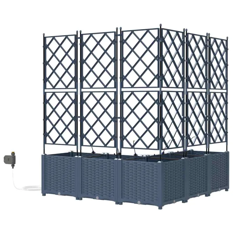 Sodo vazonas 5 pcs Pilka 120 x 120 x 142 cm Plastmasė