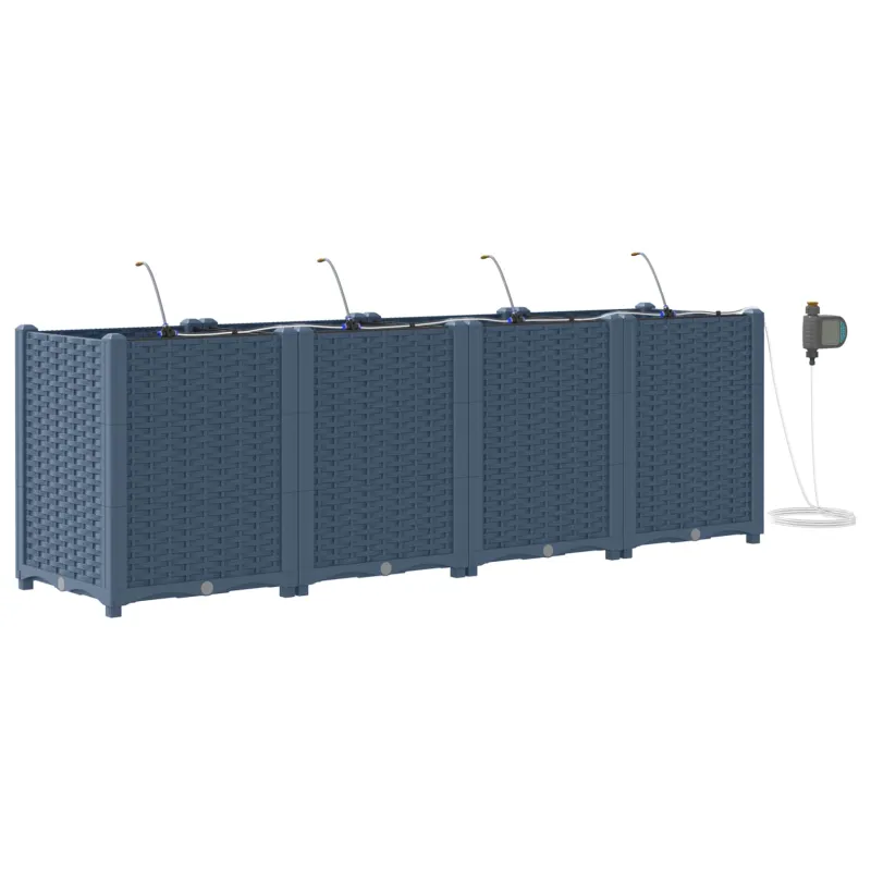 Sodo vazonas 4 pcs Pilka 160 x 40 x 52 cm Plastmasė