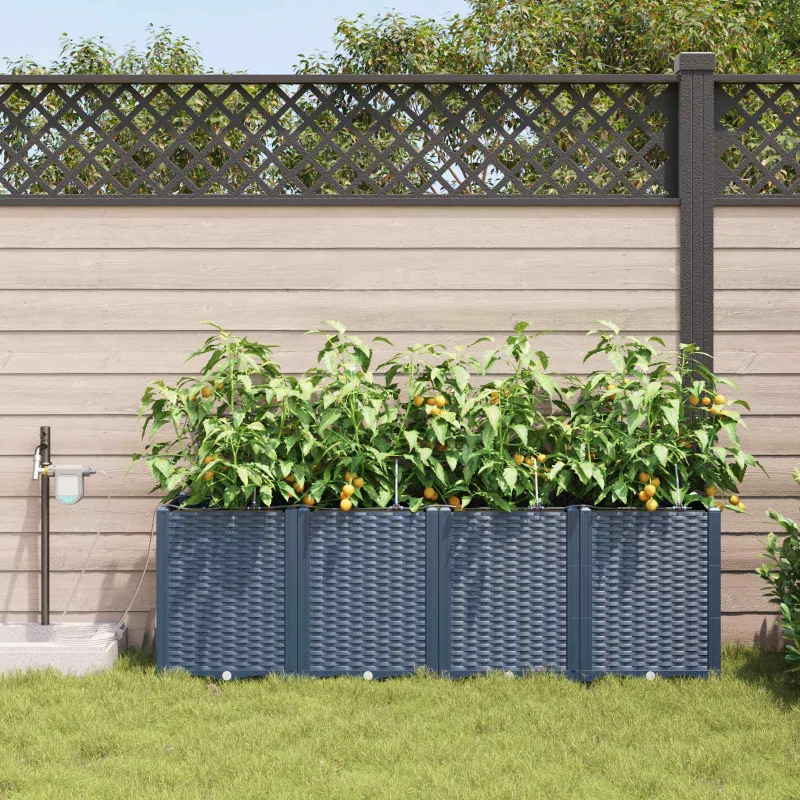 Sodo vazonas 4 pcs Pilka 160 x 40 x 52 cm Plastmasė