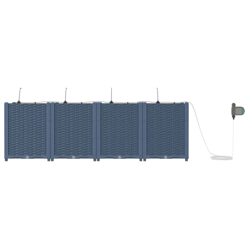 Sodo vazonas 4 pcs Pilka 160 x 40 x 52 cm Plastmasė