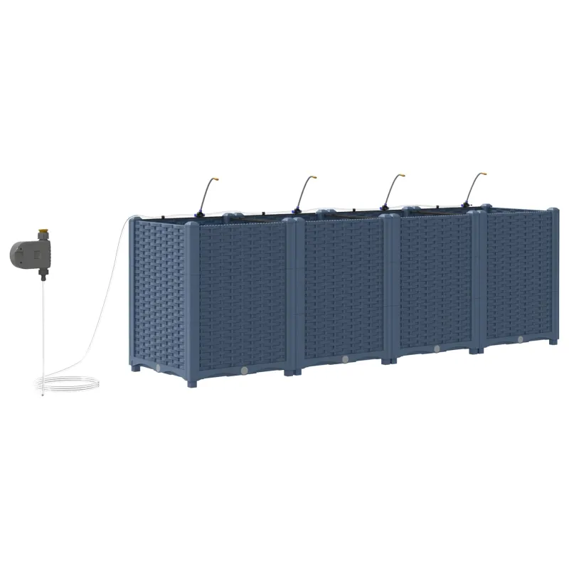 Sodo vazonas 4 pcs Pilka 160 x 40 x 52 cm Plastmasė